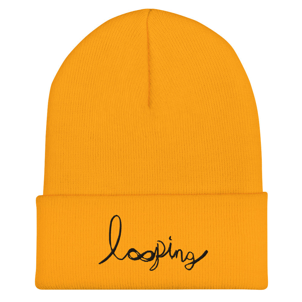 black threaded beanie